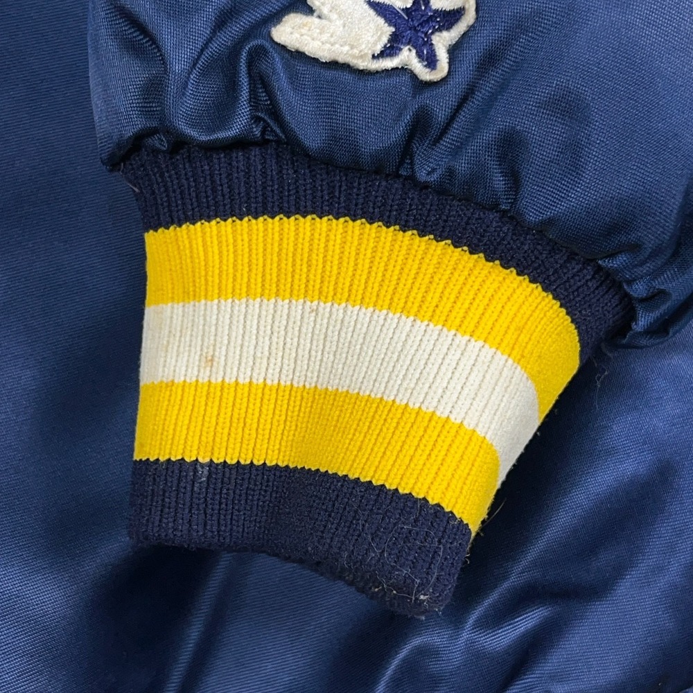 Vintage West Virginia Mountaineers Jacket Men XL Starter Satin Bomber  80s WVU‎ - Picture 5 of 16